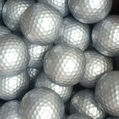 Silver golf ball